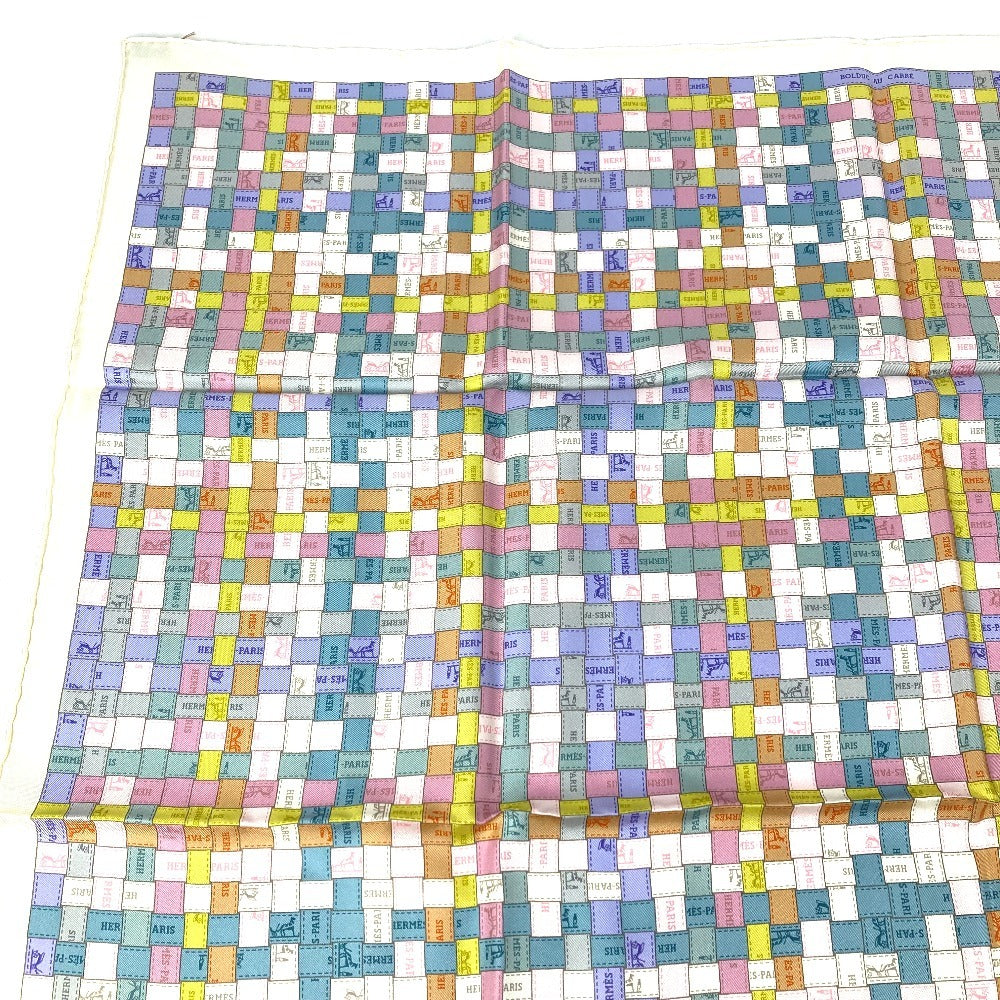 HERMES BOLDUC AU CARRE Bolduc Ribbon Carre 90 Carre 90 Scarf Silk Unisex Multicolor