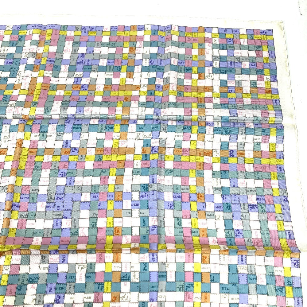 HERMES BOLDUC AU CARRE Bolduc Ribbon Carre 90 Carre 90 Scarf Silk Unisex Multicolor