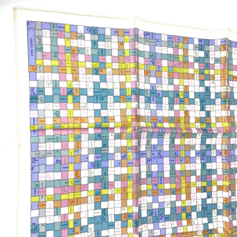HERMES BOLDUC AU CARRE Bolduc Ribbon Carre 90 Carre 90 Scarf Silk Unisex Multicolor