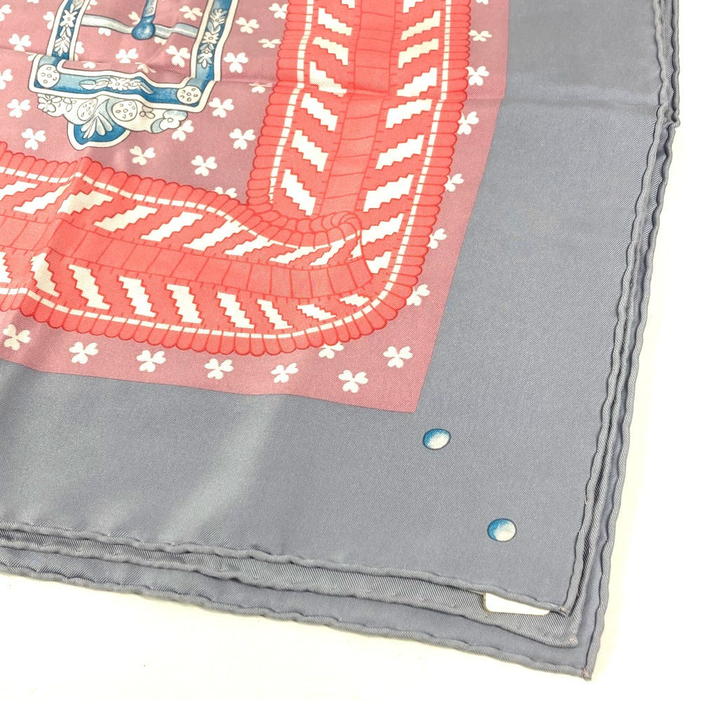 HERMES BOUCLES ET GALONS DU TSAR Tsar's Buckles and Braids Carre 90 Carre 90 Carre Wash Scarf Silk Unisex Pink