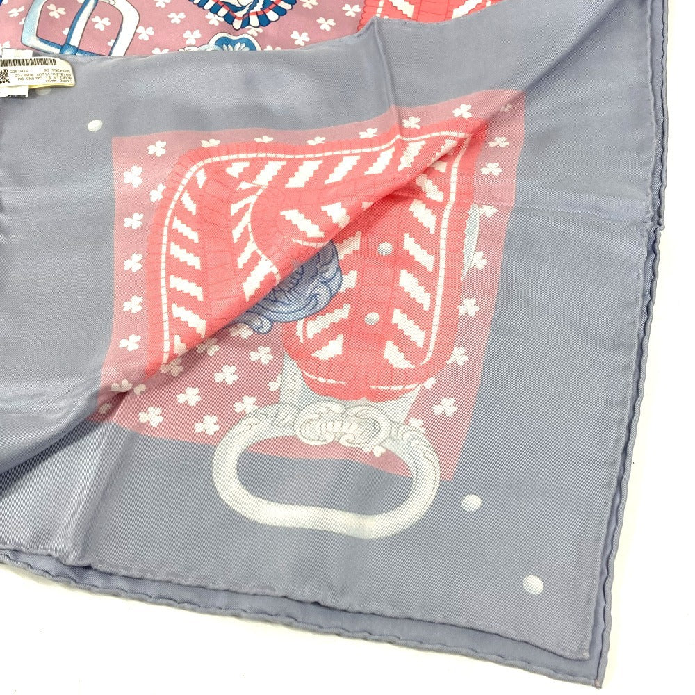 HERMES BOUCLES ET GALONS DU TSAR Tsar's Buckles and Braids Carre 90 Carre 90 Carre Wash Scarf Silk Unisex Pink