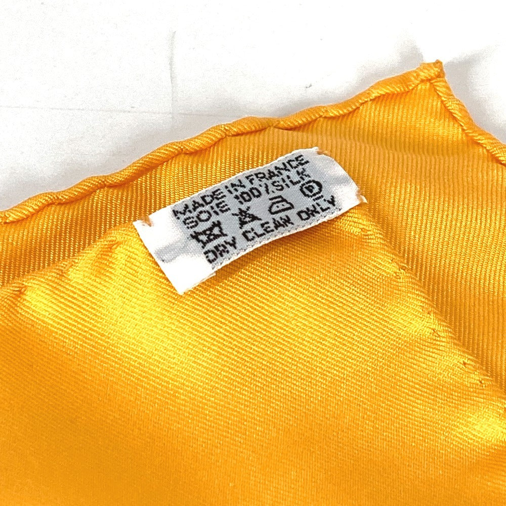 HERMES Real Escuela Andaluza Del Arte Ecuestre Royal Andalusian School of Equestrian Art Carre 90 Scarf Silk Unisex Orange