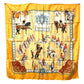 HERMES Real Escuela Andaluza Del Arte Ecuestre Royal Andalusian School of Equestrian Art Carre 90 Scarf Silk Unisex Orange