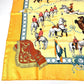 HERMES Real Escuela Andaluza Del Arte Ecuestre Royal Andalusian School of Equestrian Art Carre 90 Scarf Silk Unisex Orange