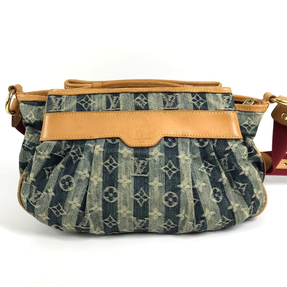 LOUIS VUITTON M95334 Monogram Denim Porte Épaule Rayures MM Shoulder Bag Monogram Denim Canvas Unisex Blue