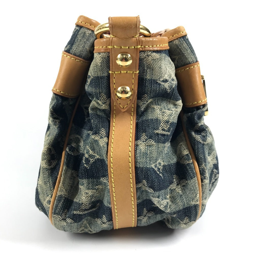 LOUIS VUITTON M95334 Monogram Denim Porte Épaule Rayures MM Shoulder Bag Monogram Denim Canvas Unisex Blue