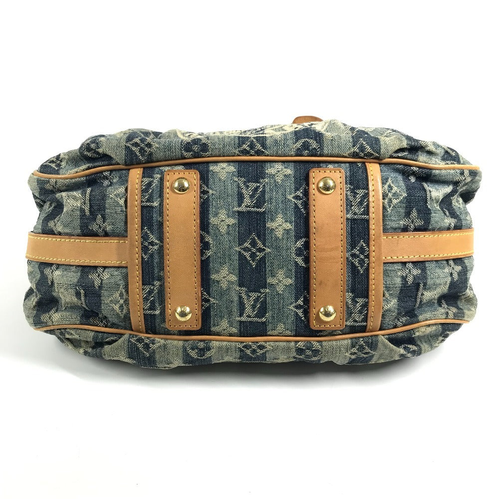 LOUIS VUITTON M95334 Monogram Denim Porte Épaule Rayures MM Shoulder Bag Monogram Denim Canvas Unisex Blue