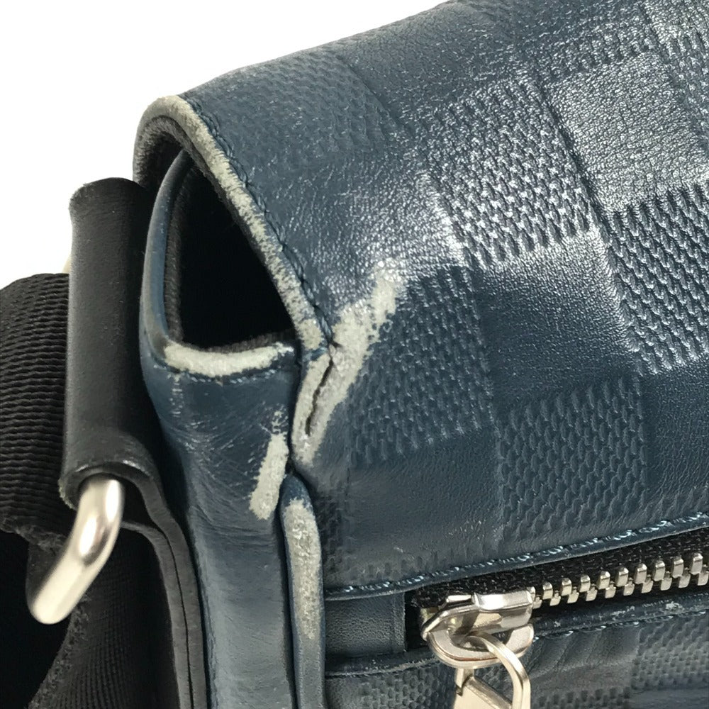 LOUIS VUITTON N41035 Damier Infini District PM Flap Messenger Bag Bicolor Shoulder Bag Damier Infini Leather Unisex Orion Blue
