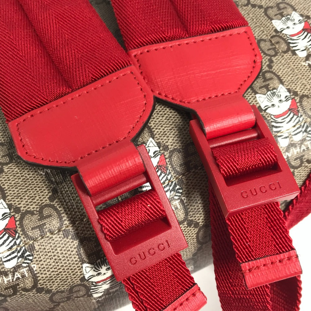 GUCCI 782708 GG Supreme Cat Backpack GG Supreme Canvas Kids Beige