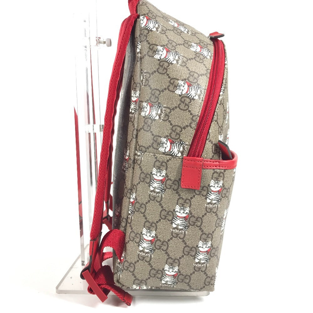 GUCCI 782708 GG Supreme Cat Backpack GG Supreme Canvas Kids Beige