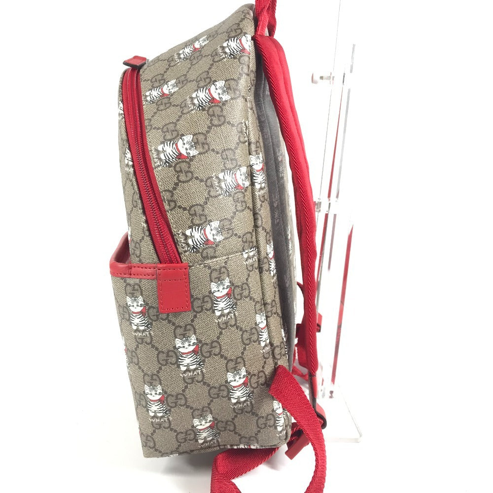 GUCCI 782708 GG Supreme Cat Backpack GG Supreme Canvas Kids Beige