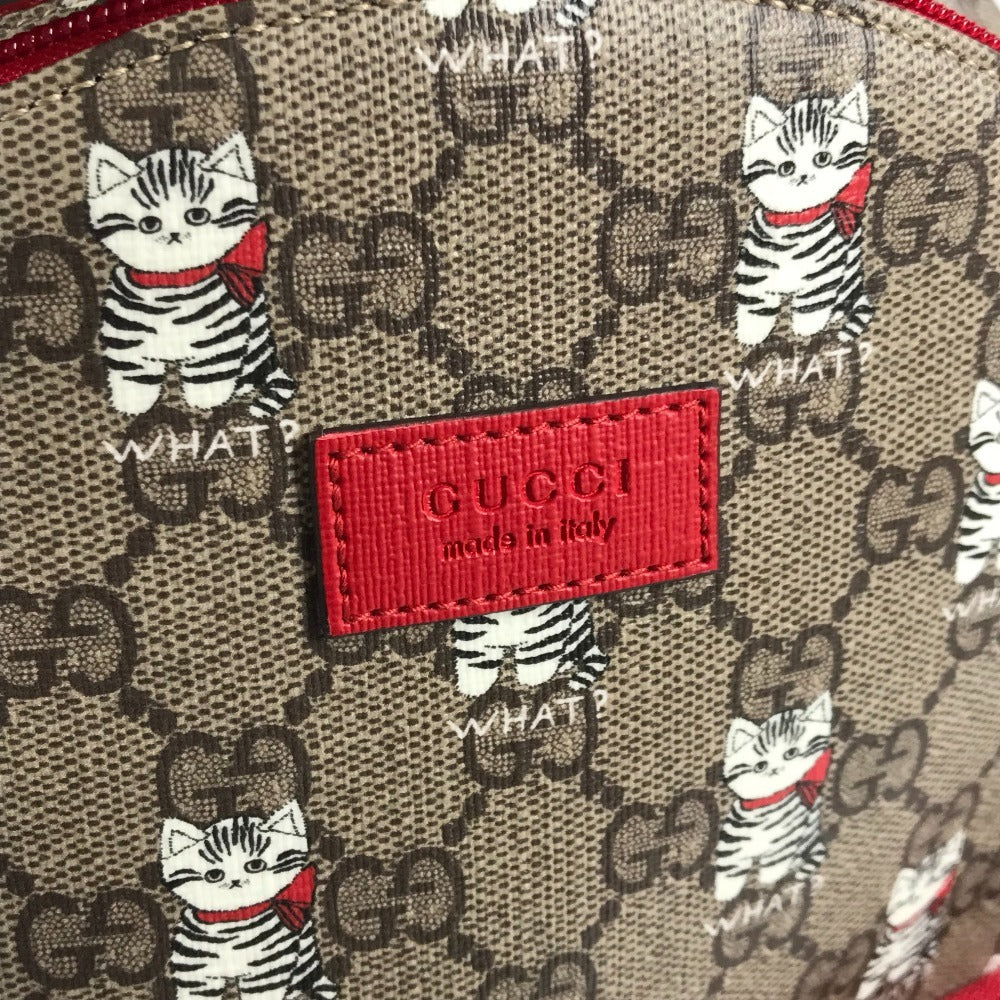 GUCCI 782708 GG Supreme Cat Backpack GG Supreme Canvas Kids Beige