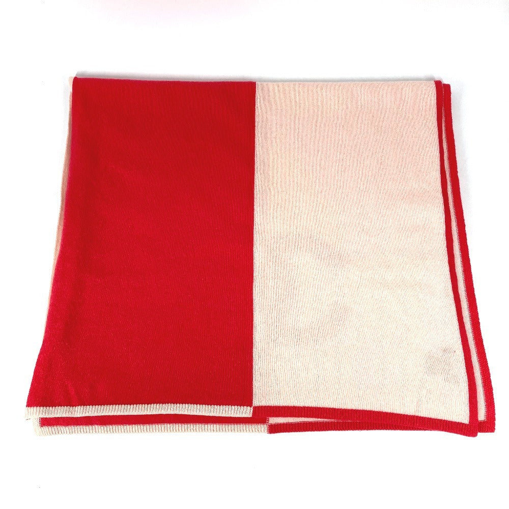 CHANEL 19C CC Coco Mark Logo Bicolor Stole Shawl Scarf Cashmere Unisex Pink