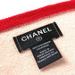 CHANEL 19C CC Coco Mark Logo Bicolor Stole Shawl Scarf Cashmere Unisex Pink