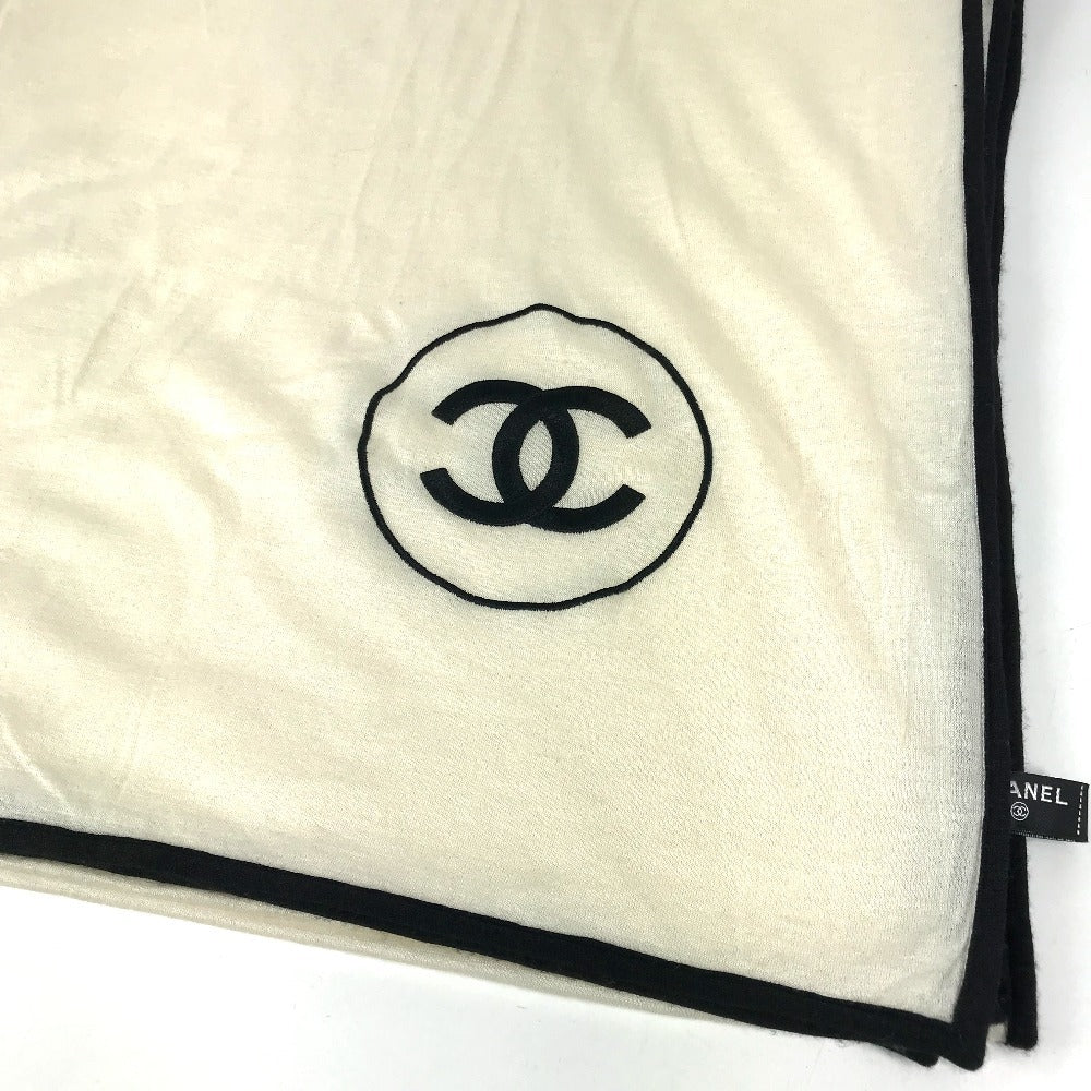 CHANEL 23V ストール CC ココマーク ロゴ 大判 ショール マフラー バイカラー ストール カシミヤ ユニセックス ホワイト