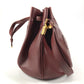 CARTIER Vintage Logo Must Line Bag Crossbody Drawstring Bag Shoulder Bag Leather Unisex Wine Red