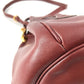 CARTIER Vintage Logo Must Line Bag Crossbody Drawstring Bag Shoulder Bag Leather Unisex Wine Red