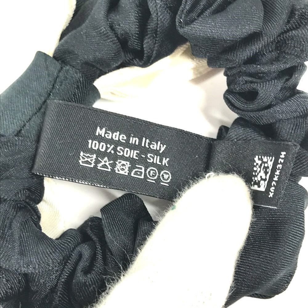 CHANEL AA7530 ヴィンテージ CC ココマーク ロゴ りぼん リボン ヘアアクセサリー ヘアゴム シュシュ シルク レディース ブラック