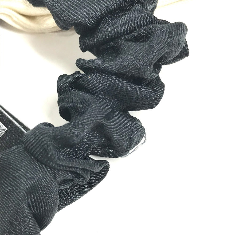 CHANEL AA7530 ヴィンテージ CC ココマーク ロゴ りぼん リボン ヘアアクセサリー ヘアゴム シュシュ シルク レディース ブラック