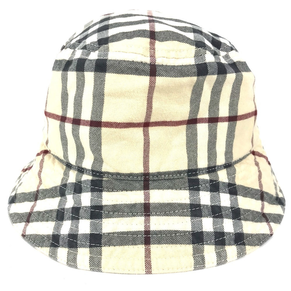 BURBERRY 8075650 Check Hat Bucket Hat Bob Hat Cotton Women's Beige