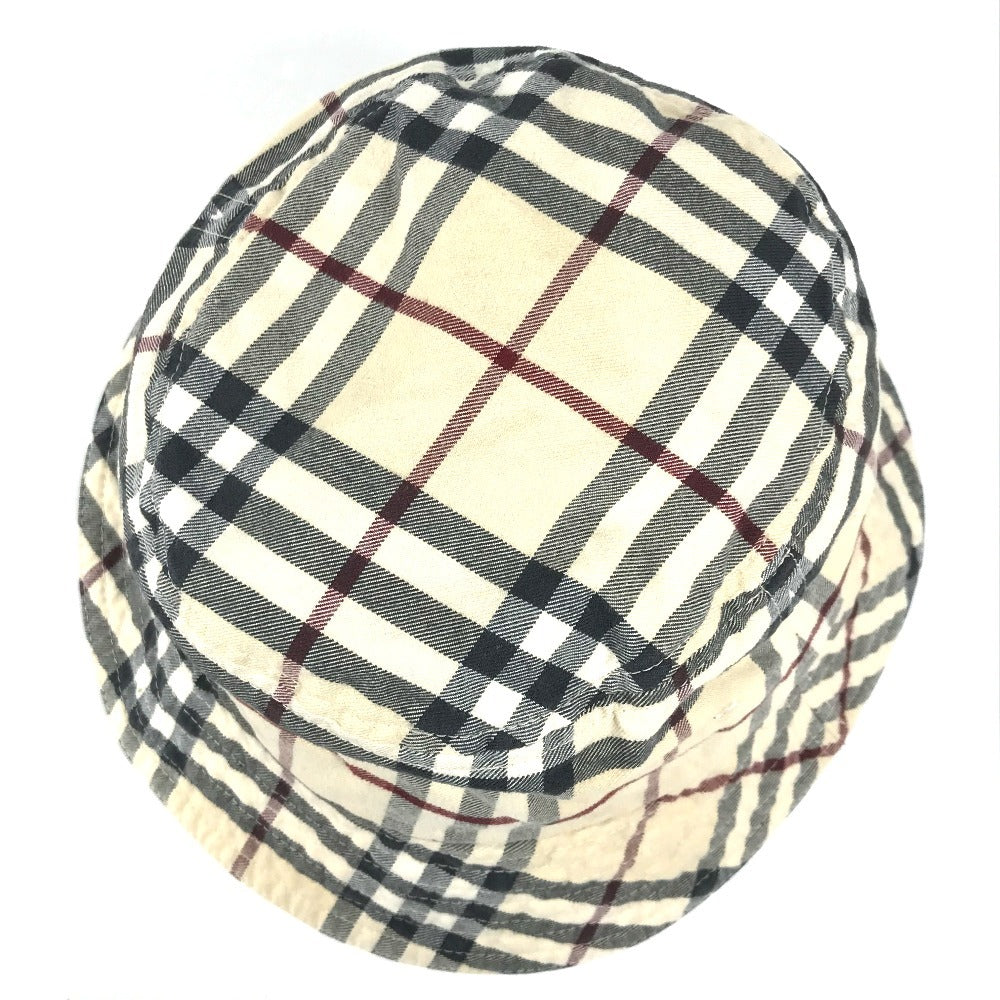 BURBERRY 8075650 Check Hat Bucket Hat Bob Hat Cotton Women's Beige