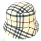 BURBERRY 8075650 Check Hat Bucket Hat Bob Hat Cotton Women's Beige