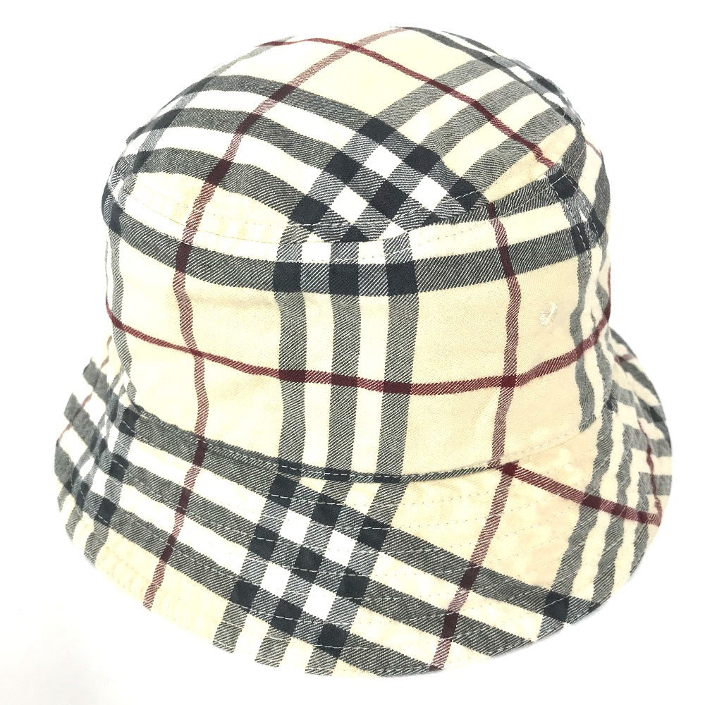 BURBERRY 8075650 Check Hat Bucket Hat Bob Hat Cotton Women's Beige