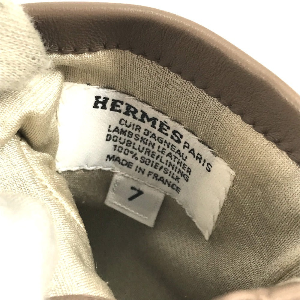 HERMES H202053G H Logo Gloves "Bastille" Accessories Gloves Leather Women's Etoupe Gray