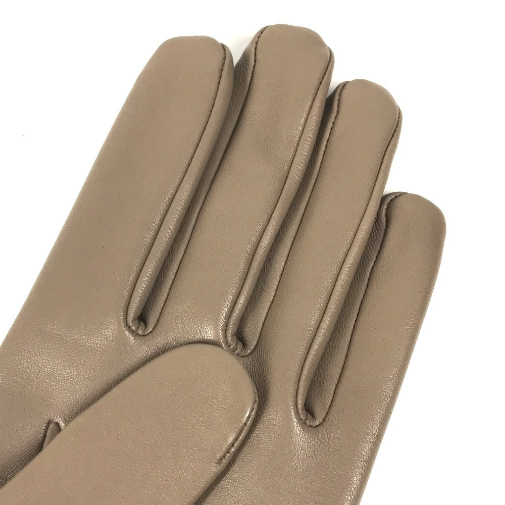 HERMES H202053G H Logo Gloves "Bastille" Accessories Gloves Leather Women's Etoupe Gray