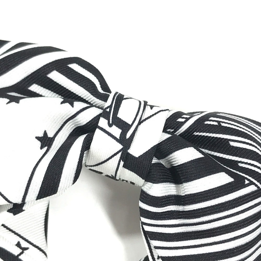 HERMES Barrette Grenelle Zigzag PM Hair Accessory Ribbon Barrette Silk Women's White
