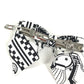 HERMES Barrette Grenelle Zigzag PM Hair Accessory Ribbon Barrette Silk Women's White