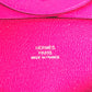 HERMES Bastia Wallet Coin Purse Square Silver Hardware Coin Case Leather Unisex Pink