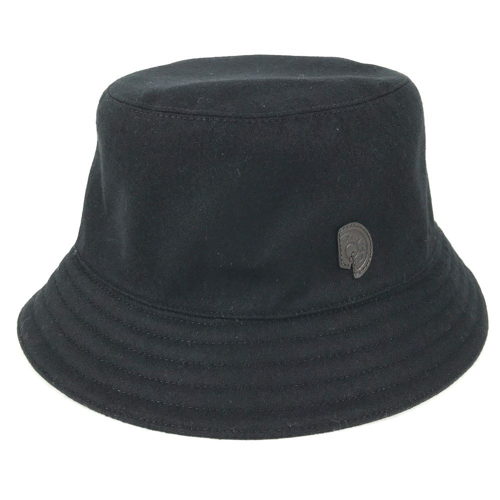 HERMES Fred Crew Carousel Hat Cap Bucket Hat Bob Hat Hat Wool Unisex Black