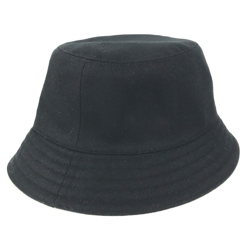 HERMES Fred Crew Carousel Hat Cap Bucket Hat Bob Hat Hat Wool Unisex Black