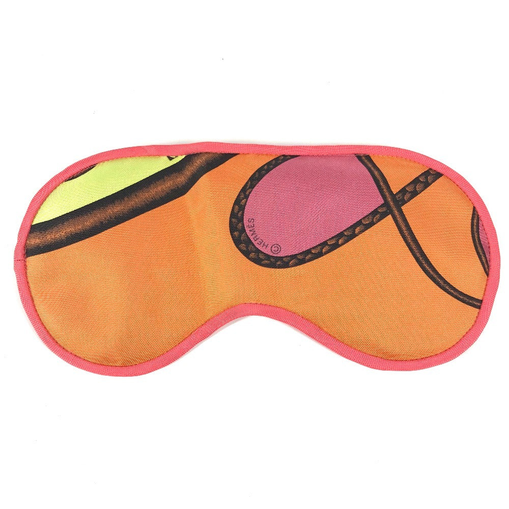 HERMES Petit h Eye Mask for Travel and Sleep, All-Over Pattern, Silk, Unisex, Multicolor