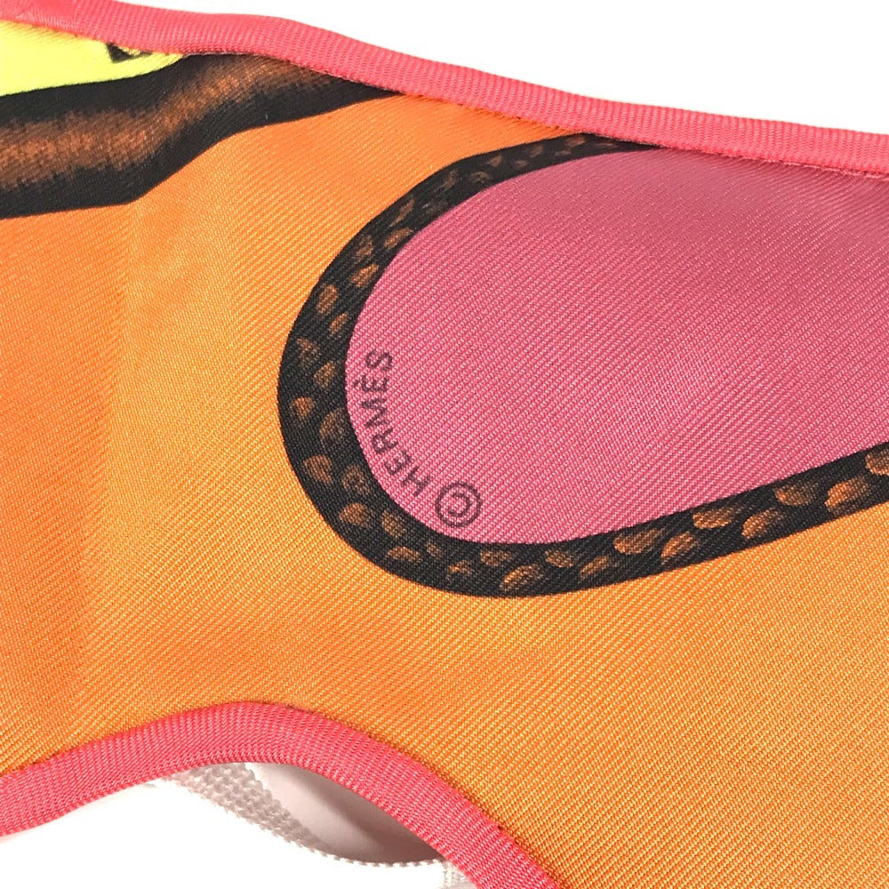 HERMES Petit h Eye Mask for Travel and Sleep, All-Over Pattern, Silk, Unisex, Multicolor