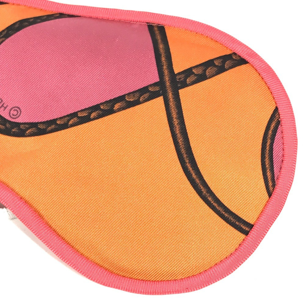 HERMES Petit h Eye Mask for Travel and Sleep, All-Over Pattern, Silk, Unisex, Multicolor