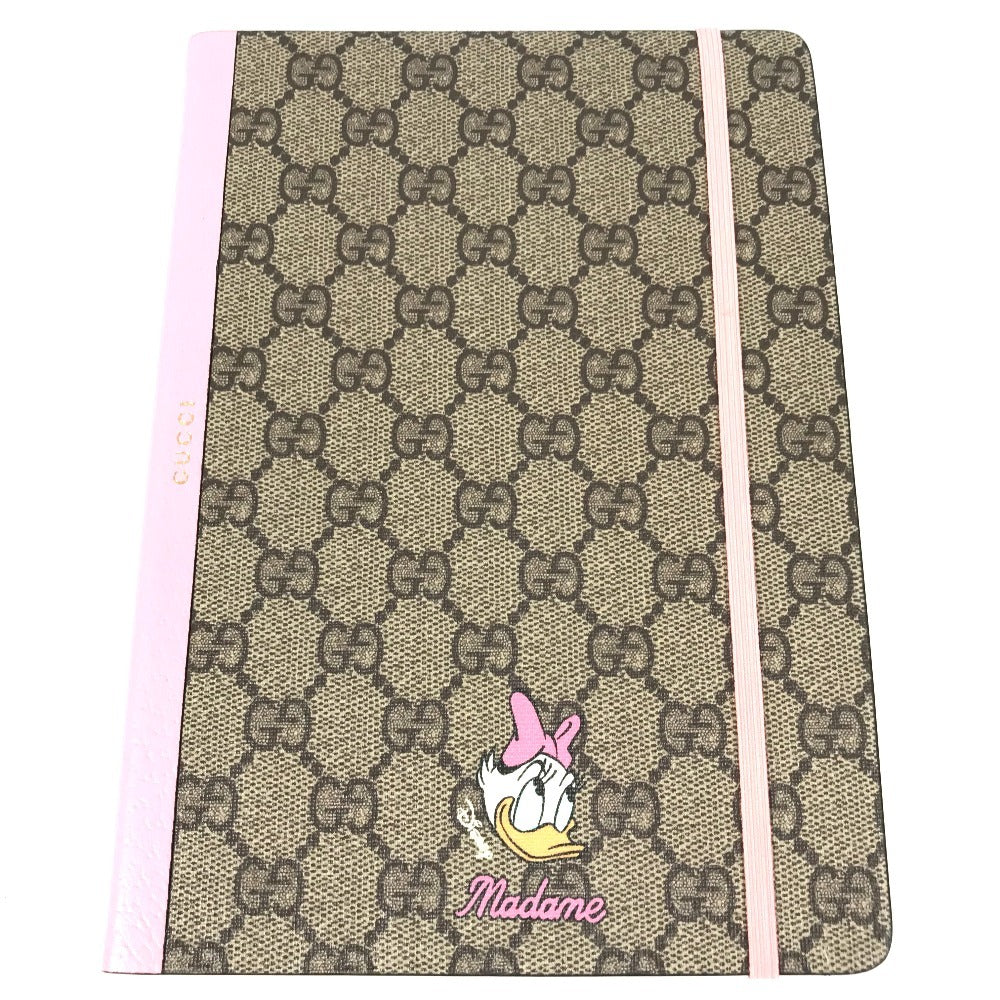 GUCCI ディズニー DISNEY コラボ デイジーダック ノート メモ帳 GGスプリーム ステーショナリー ノートブック GGスプリームキャンバス ユニセックス ピンク
