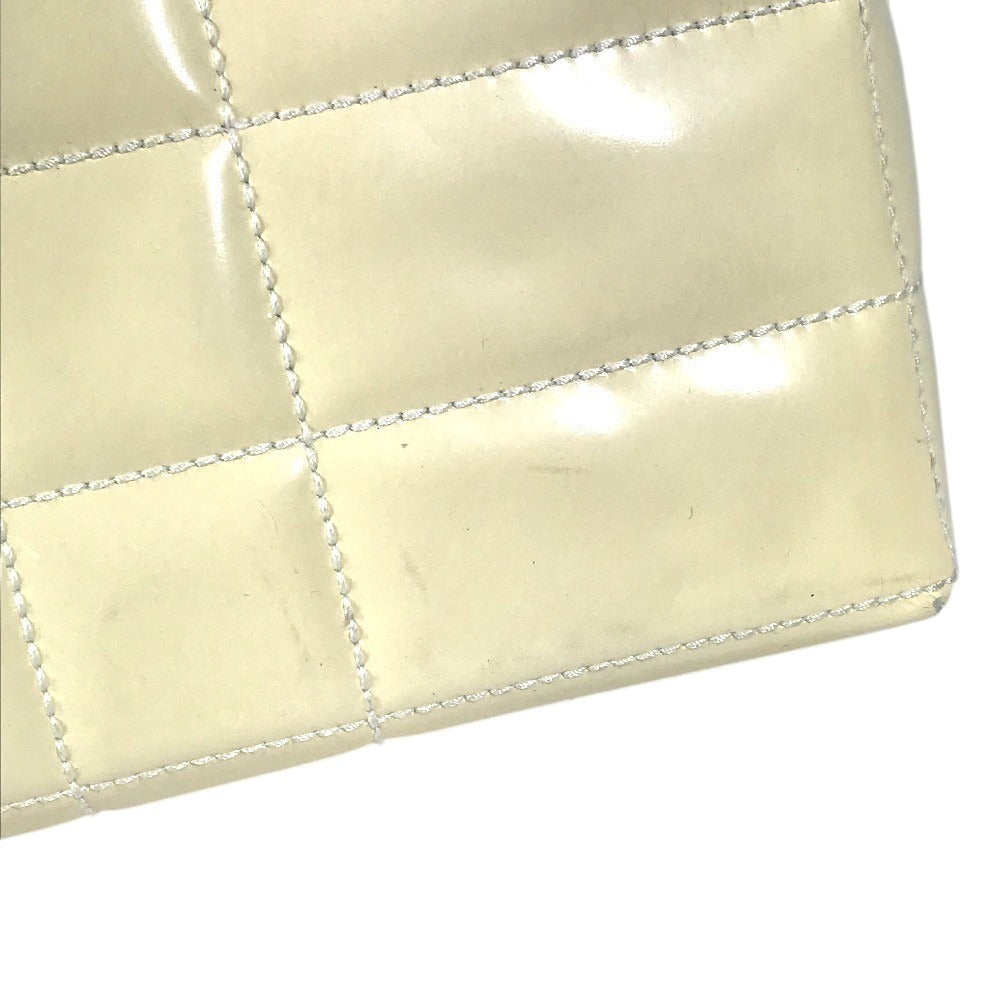 CHANEL CC Coco Mark Logo Chocolate Bar Bag W Chain Bag Chain Bag Shoulder Bag Enamel Unisex White