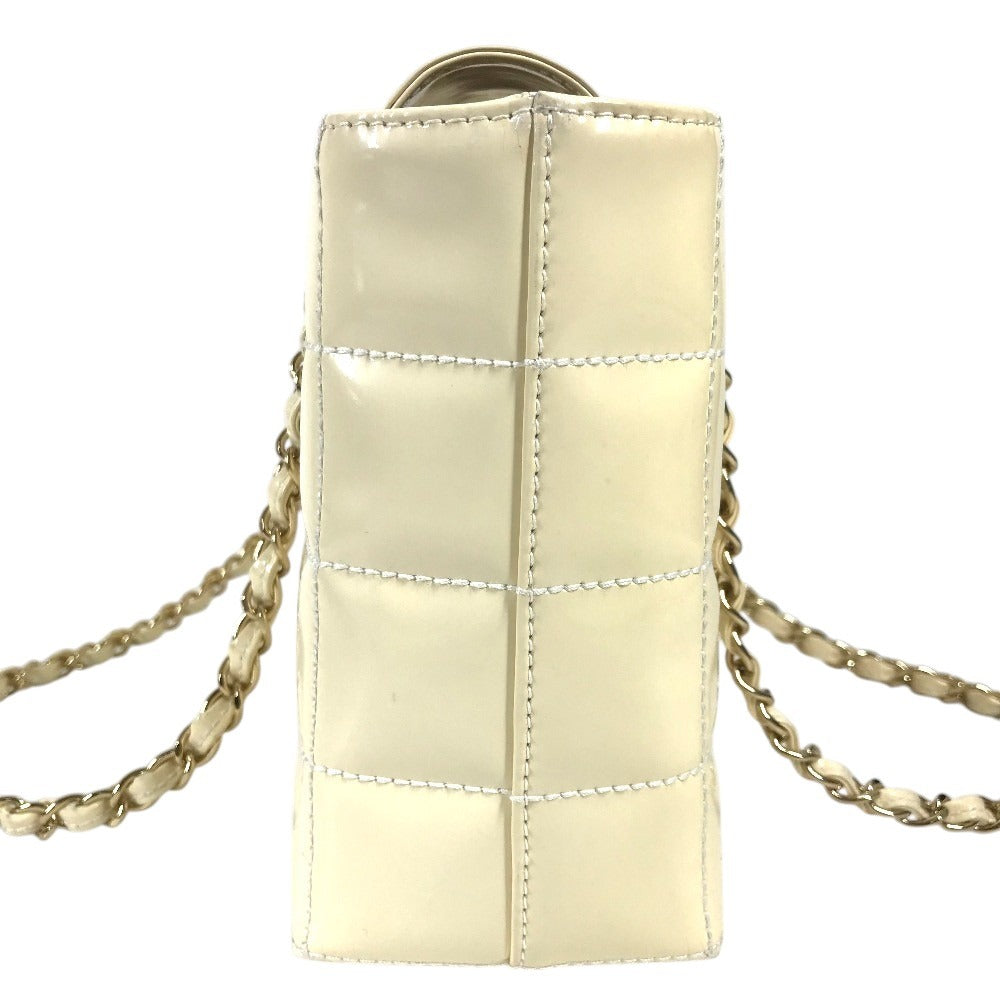 CHANEL CC Coco Mark Logo Chocolate Bar Bag W Chain Bag Chain Bag Shoulder Bag Enamel Unisex White