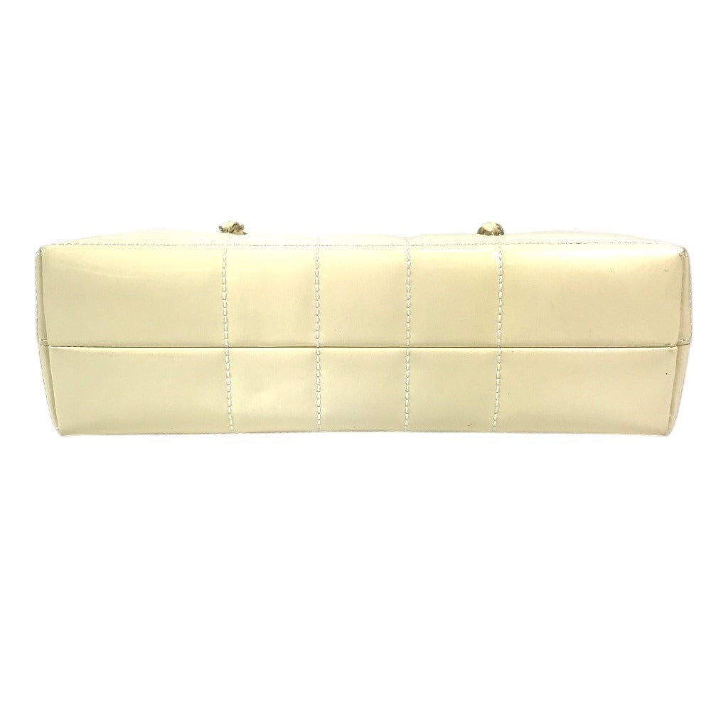 CHANEL CC Coco Mark Logo Chocolate Bar Bag W Chain Bag Chain Bag Shoulder Bag Enamel Unisex White
