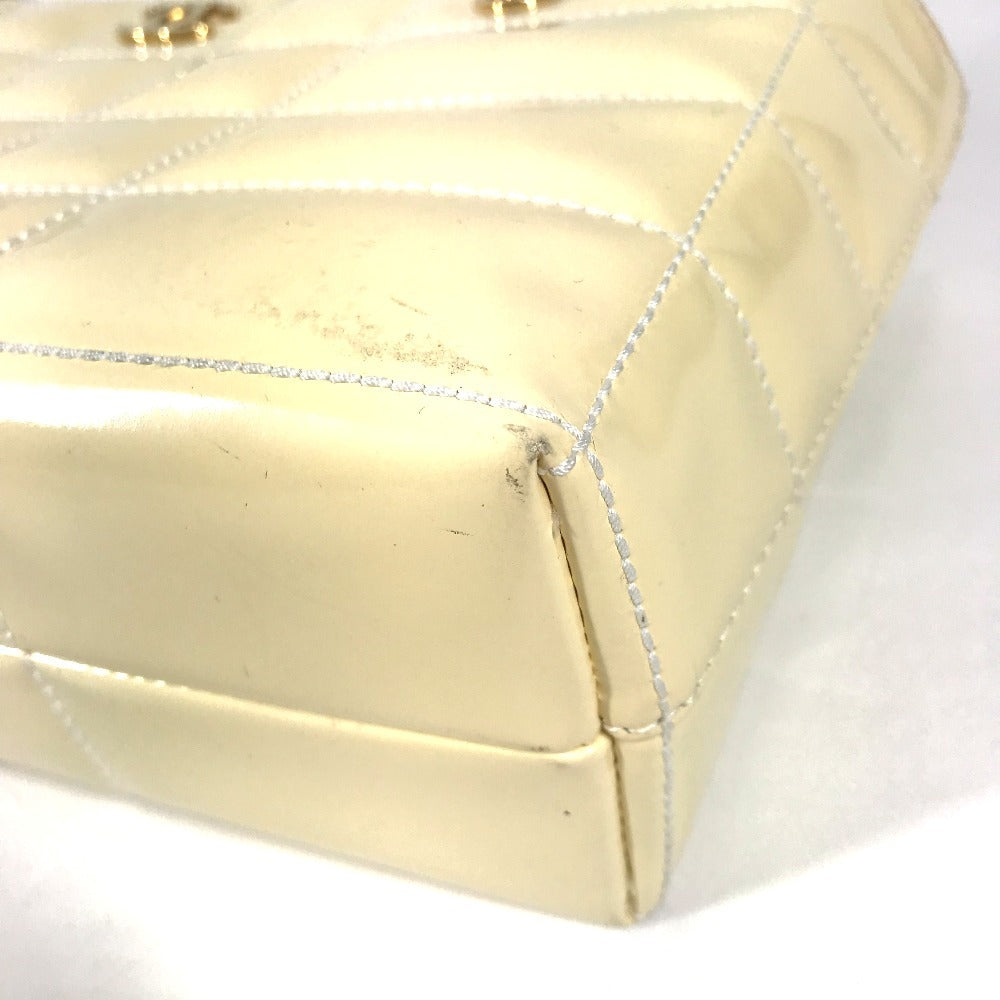 CHANEL CC Coco Mark Logo Chocolate Bar Bag W Chain Bag Chain Bag Shoulder Bag Enamel Unisex White