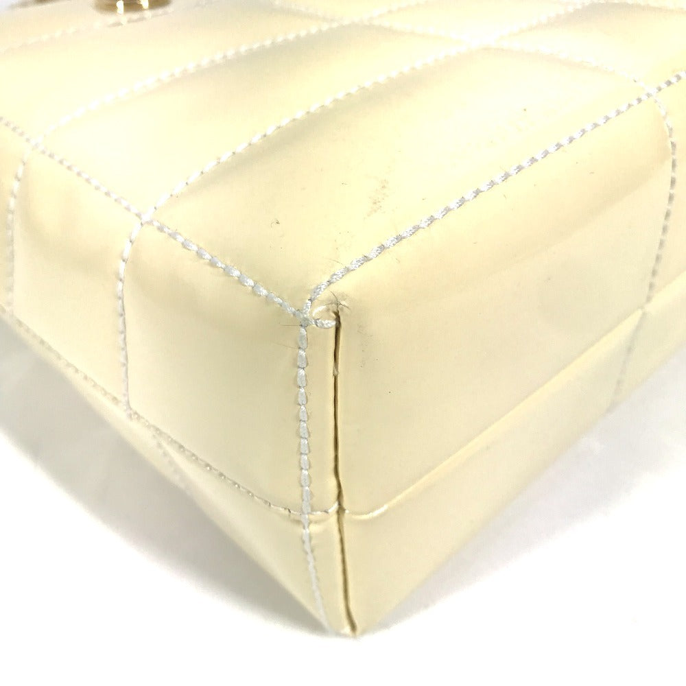 CHANEL CC Coco Mark Logo Chocolate Bar Bag W Chain Bag Chain Bag Shoulder Bag Enamel Unisex White