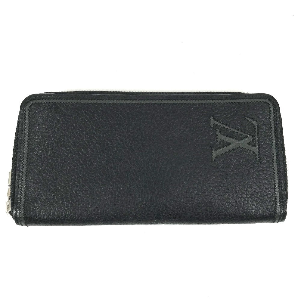 LOUIS VUITTON M68228 LV Logo Vertical Zippy Wallet Long Wallet Round Zipper Tripon Leather Unisex Noir Black