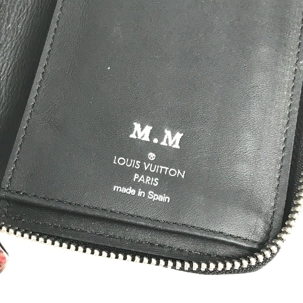 LOUIS VUITTON M68228 LV Logo Vertical Zippy Wallet Long Wallet Round Zipper Tripon Leather Unisex Noir Black