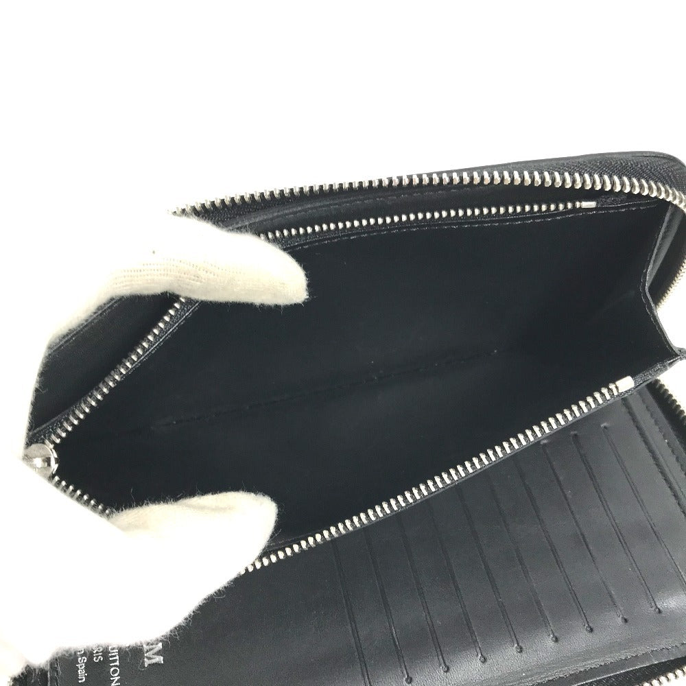 LOUIS VUITTON M68228 LV Logo Vertical Zippy Wallet Long Wallet Round Zipper Tripon Leather Unisex Noir Black