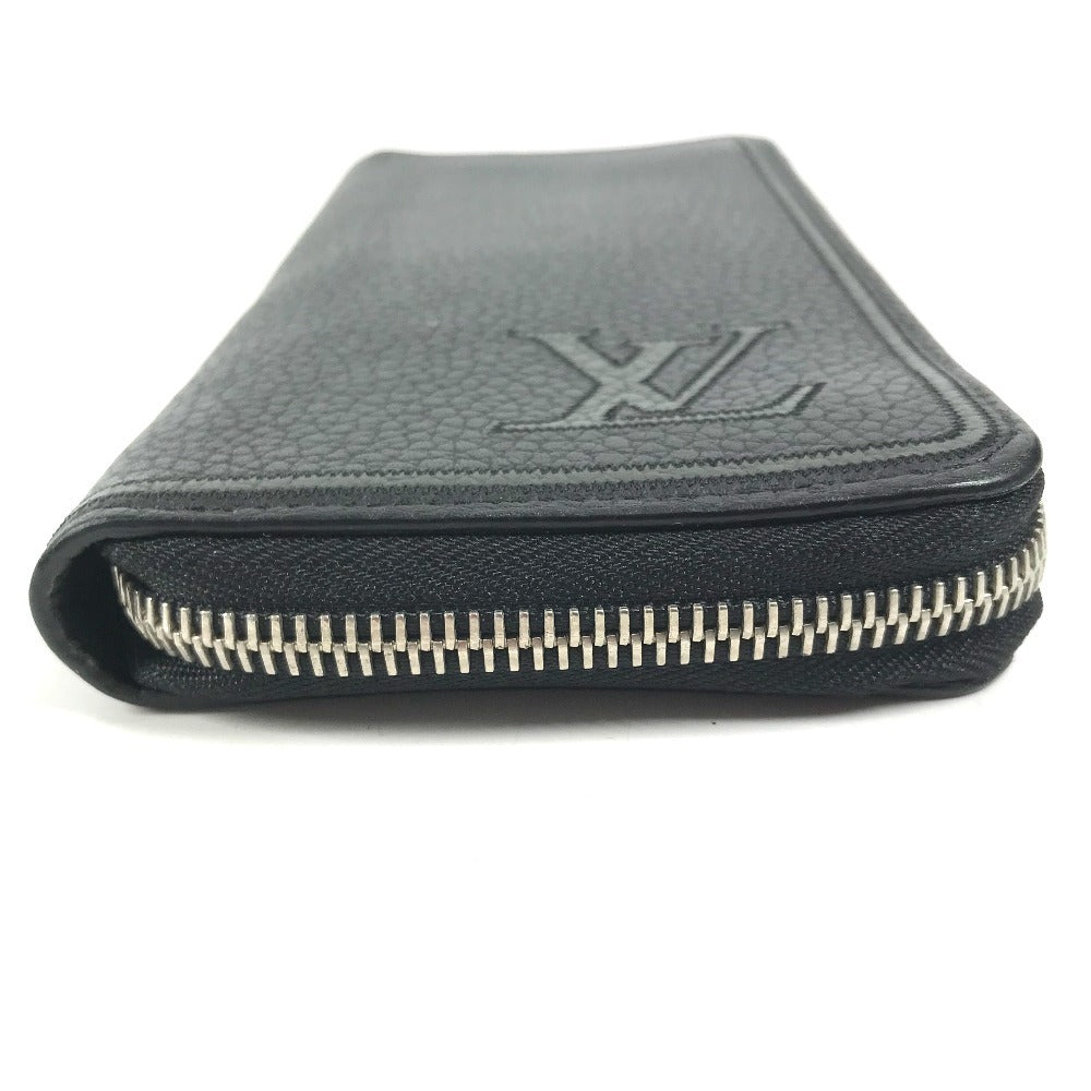 LOUIS VUITTON M68228 LV Logo Vertical Zippy Wallet Long Wallet Round Zipper Tripon Leather Unisex Noir Black