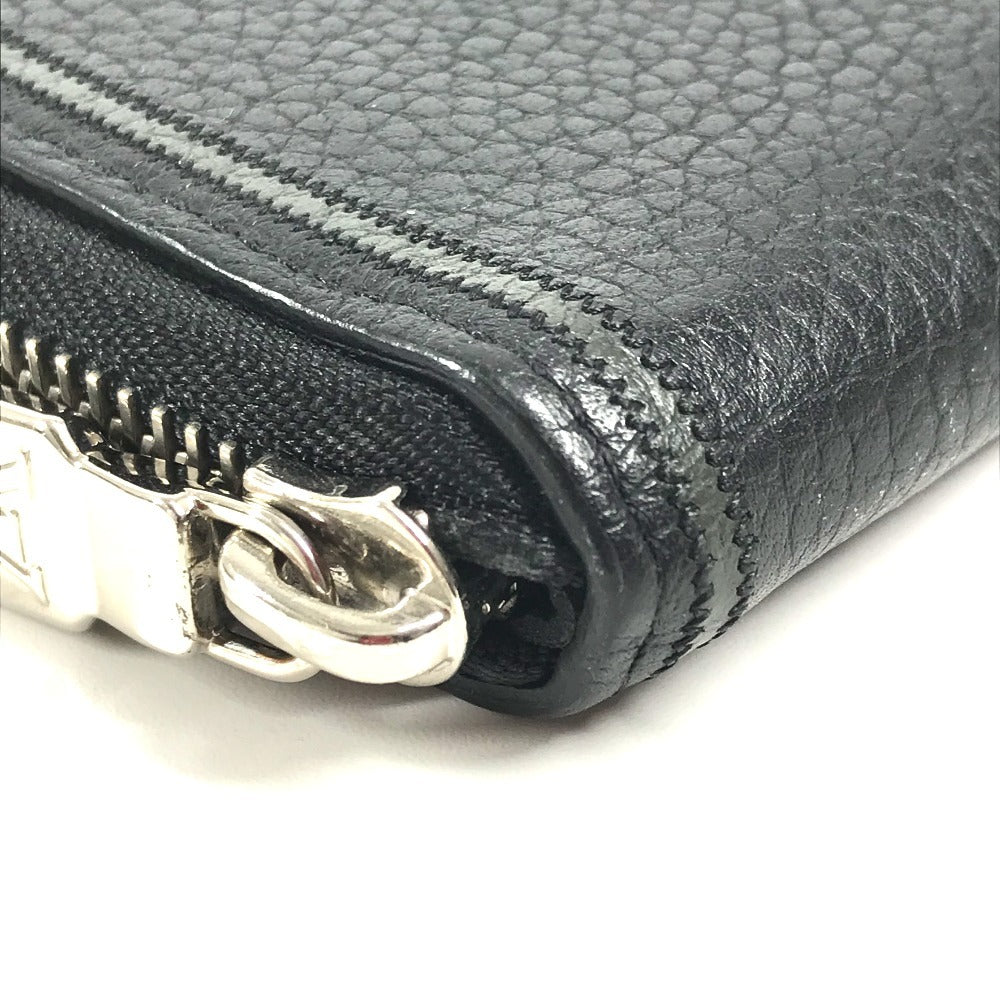 LOUIS VUITTON M68228 LV Logo Vertical Zippy Wallet Long Wallet Round Zipper Tripon Leather Unisex Noir Black