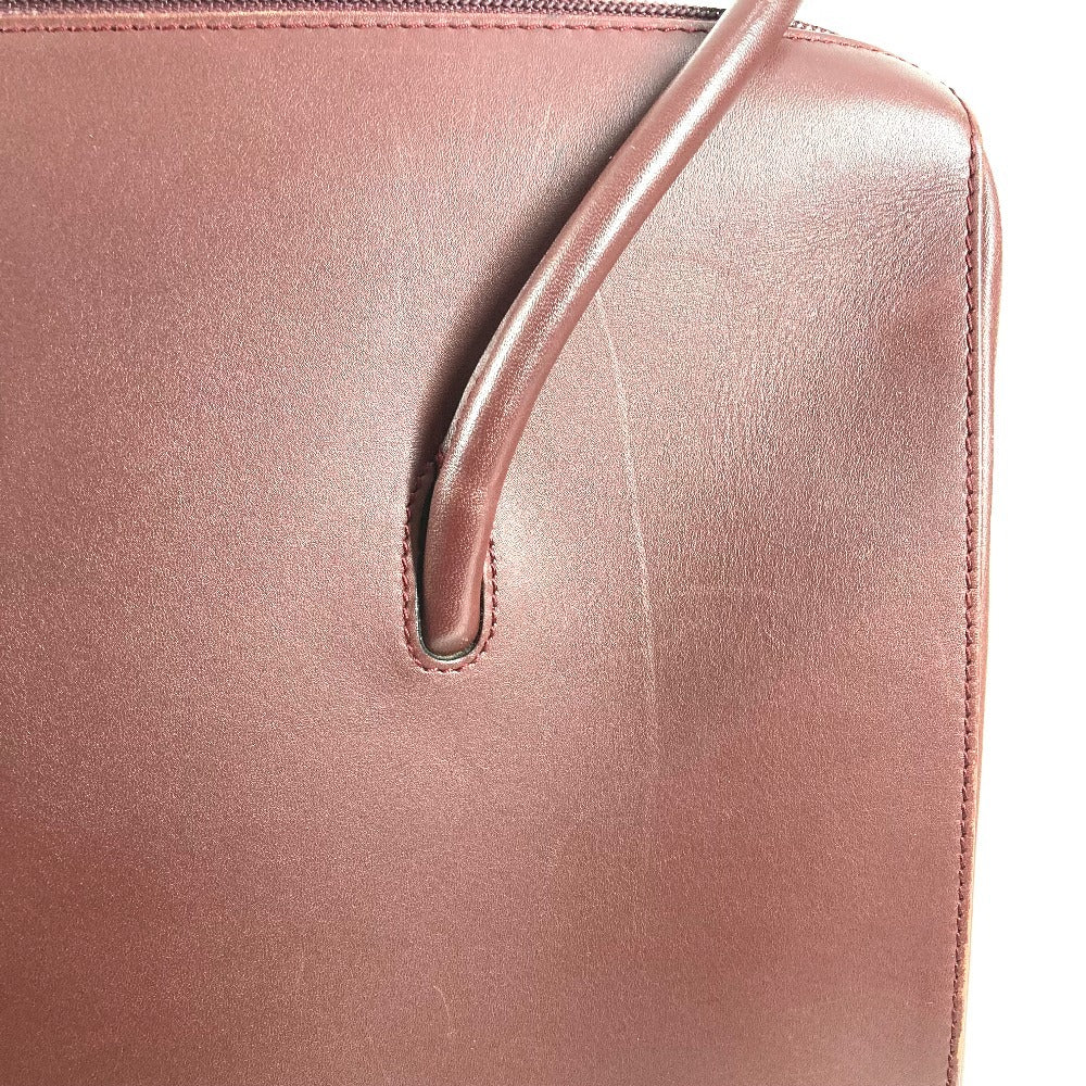 CARTIER マストライン ロゴ カバン 肩掛け トートバッグ ビジネスバッグ ショルダーバッグ レザー ユニセックス ワインレッド