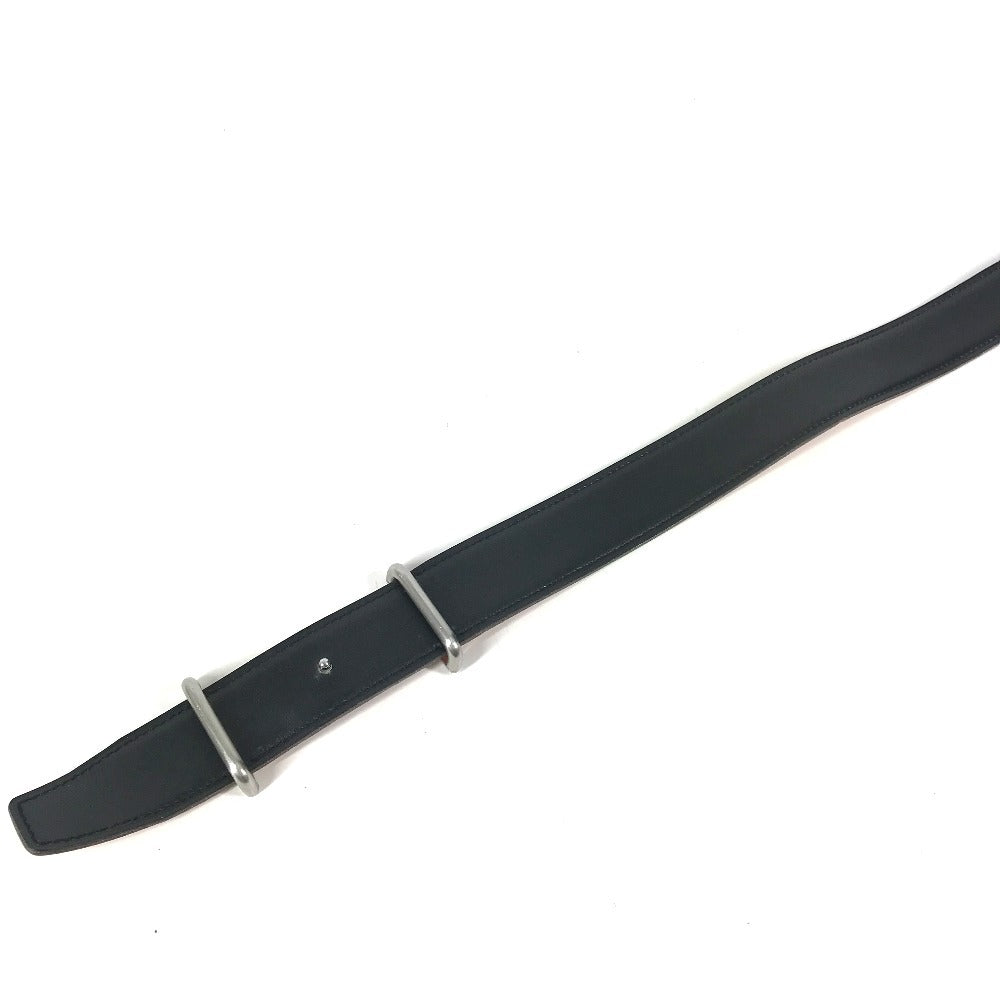 HERMES Reversible Buckle Belt Belt Leather Unisex Black